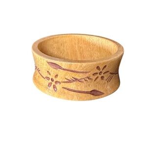 Beautiful carved wooden bangle bracelet.